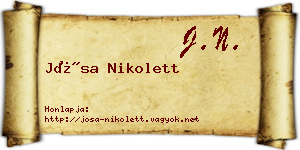 Jósa Nikolett névjegykártya